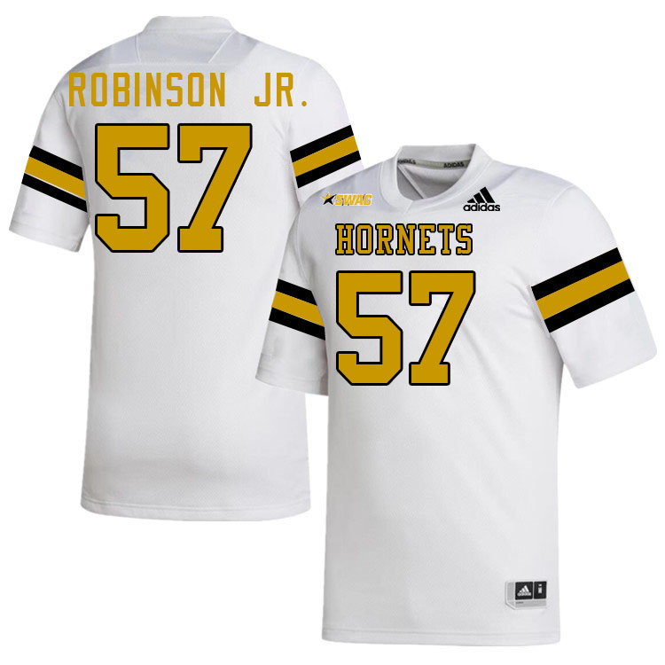 Alabama State Hornets #57 Eddie Robinson Jr. College Football Jerseys,Uniforms-White